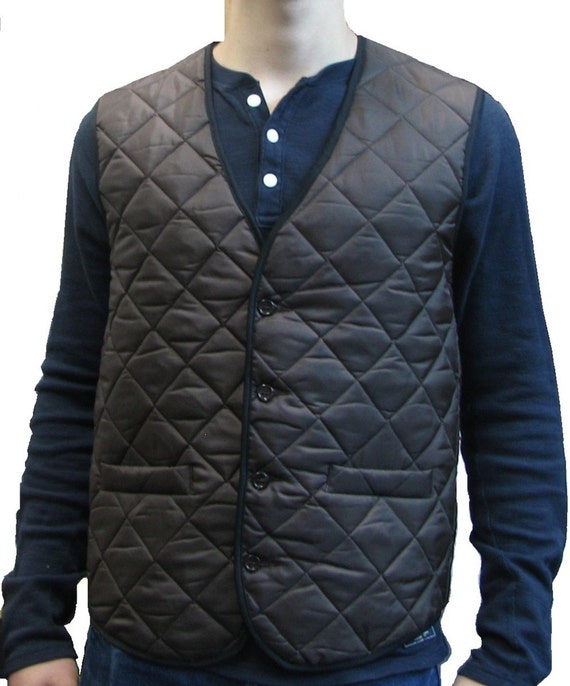Brown Quilted Vest Etsy