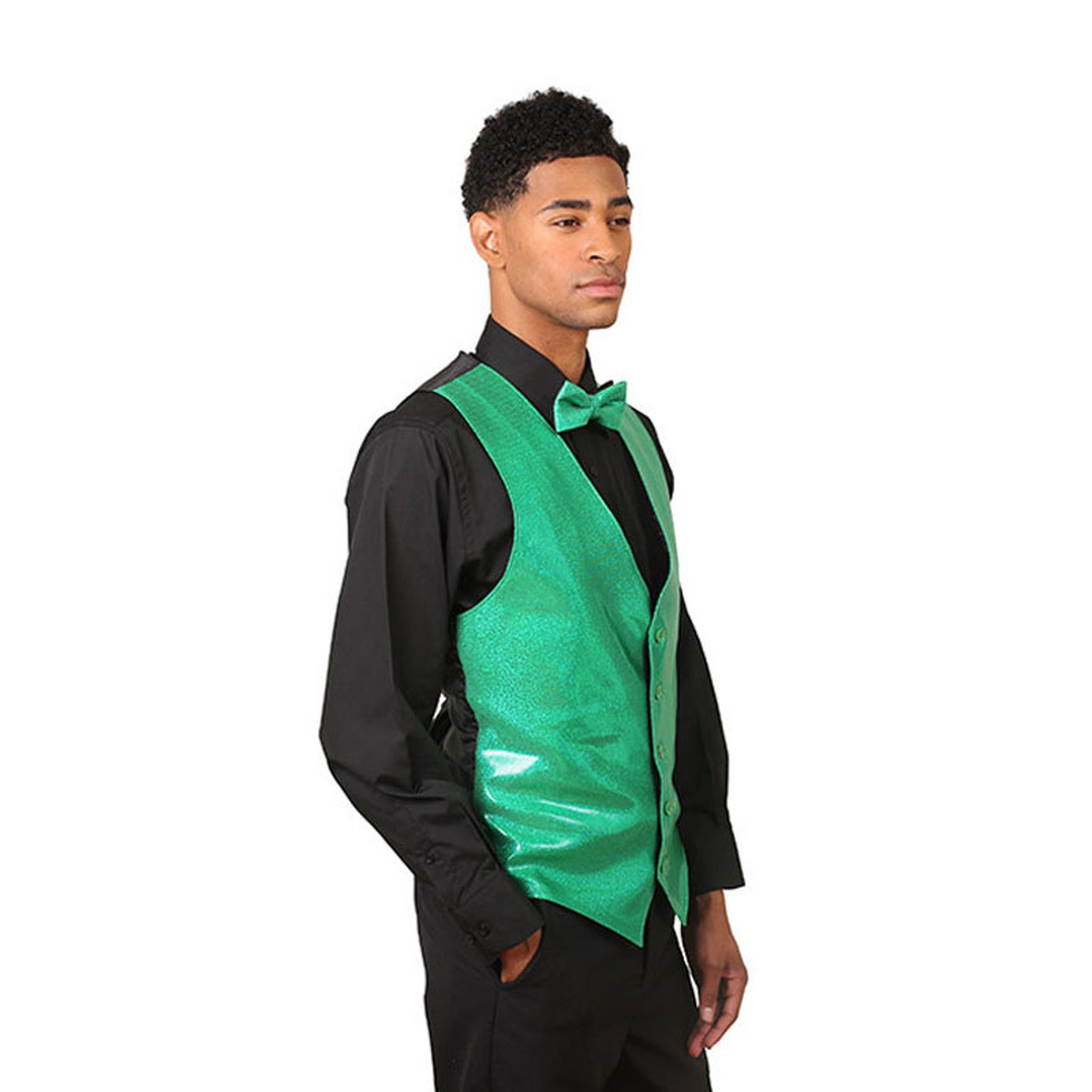 Men's Emerald Green Sparkling Vest Etsy
