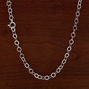 Sterling Silver Flat 3.6mm Link Cable Chain Necklace, Soldered Links, Custom Necklace, Made in USA, Bulk Discounts Available [4343]