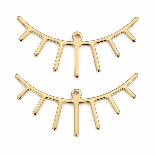 14K Gold Plated Boho Earring Component, Geometric Shapes, Jewelry Forms & Findings, 1 Hole, Bright Polish, USA Seller, 1 PAIR [3191]