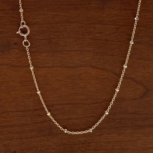 14K Gold Filled & Sterling Satellite Necklace, GF Cable Chain with 925 Balls, Soldered Necklace, Made in USA, Wholesale Available [4400]