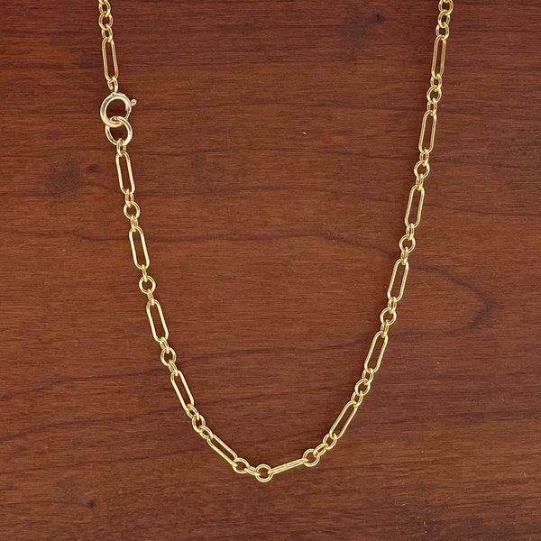 14K Gold Filled 2mm Long & Short Necklace, Soldered Finished Chain, Round Links, Made in USA, Bulk Discounts, Wholesale Available [4308]