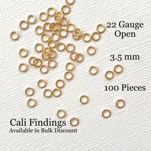 100 Pieces 14K Gold Filled Jump Rings, Size 3.5mm 22 Gauge, Bulk Gold Fill Open Rings, Wholesale DIY Jewelry Making & Supplies [2209]