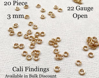 20 Pieces 14K Filled Jump Ring, Size 3 mm 22 Gauge, Gold Fill Jump Rings,  Open Split Jumpring, Jewelry Supplies & DIY Findings [2204]