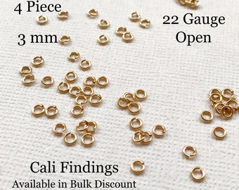 4 Pieces 14K Filled Jump Ring, Size 3 mm 22 Gauge, Gold Fill Jump Rings,  Open Split Jumpring, Jewelry Supplies & DIY Findings [2204]