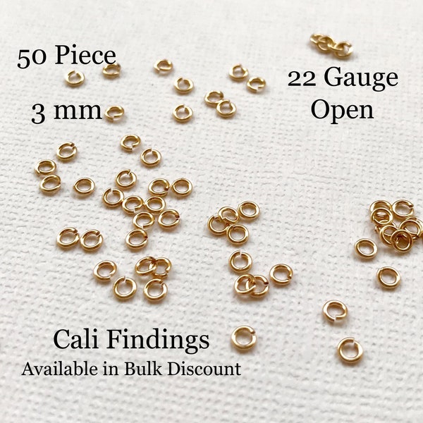 50 Pieces 14K Filled Jump Ring, Size 3 mm 22 Gauge, Gold Fill Jump Rings,  Open Split Jumpring, Jewelry Supplies & DIY Findings [2204]