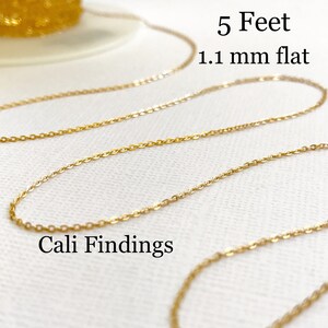 1.1mm 14K Gold Fill Flat Cable Chain - 5 FEET - Soldered Chain, Wholesale Chain, Bulk, Gold Chain, Small Gold Fill Cable Chain [4024]