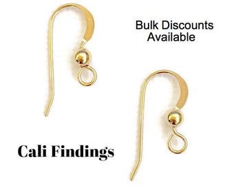 14K Gold Filled Earwires, Bulk Earwires, Gold Earring Hooks, Gold Filled Earrings, Gold Filled Earring Hooks, Earring Supplies [2070]