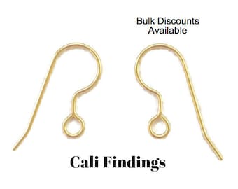 14K Gold Filled Earwires, Bulk Earwires, Gold Earring Hooks, Gold Filled Earrings, Gold Filled Earring Hooks, Earring Supplies [2073]