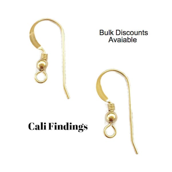 14K Gold Filled Earwires, Bulk Earwires, Gold Earring Hooks, Gold Filled Earrings, Gold Filled Earring Hooks, Earring Supplies [2071]