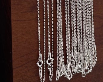 Wholesale Sterling Silver 1.1mm Flat Cable Necklaces, Dainty Finished Chains 5, 10, 20, 50 or 100pc, Choose A Length