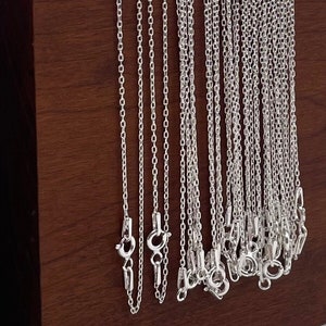 Wholesale Sterling Silver 1.1mm Flat Cable Necklaces, Dainty Finished Chains 5, 10, 20, 50 or 100pc, Choose A Length