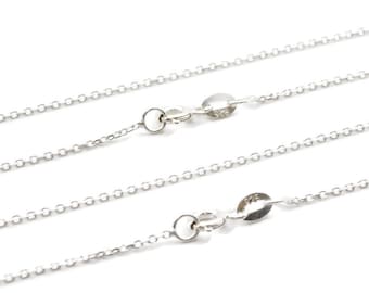 40cm Sterling Silver 1.1mm Flat Cable Chain, 40 cm (15.75 inch) Dainty Finished Chain Necklace with Spring Clasp, USA SELLER [2343]