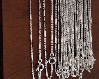 Wholesale Sterling Silver 1.25mm Bar and Link Chains, 5, 10, 20, 50 or 100pc, Sparkling Necklaces, MADE in ITALY