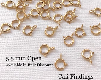 20 Pcs - 14K Gold Filled 5.5mm Spring Clasp, Gold Fill Clasp, Gold Fill Spring Clasp, Open Gold Spring Clasp, Gold Necklace Clasp [5009]