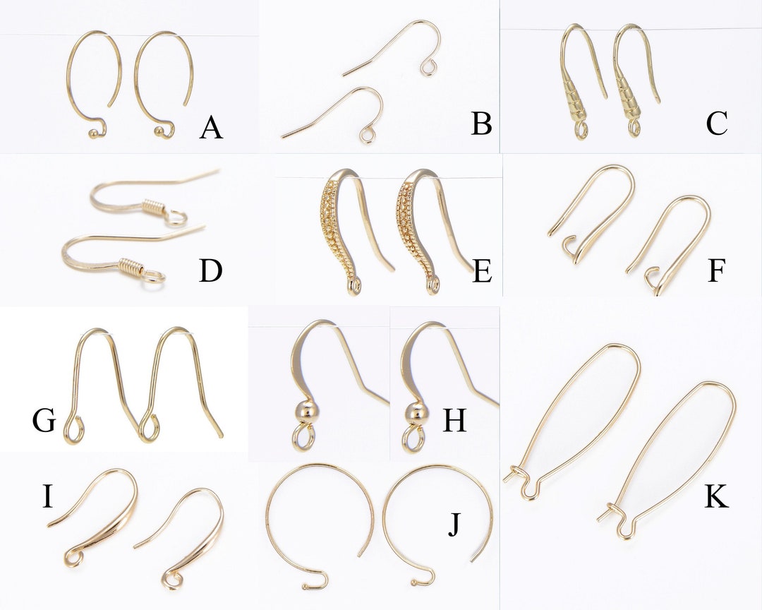 HEALEEP 200PCS Iron Ear Hook Earrings Hooks Ear Hook Earrings Earring Hoops  DIY Earring Hooks Earring Wire Gold Hook Earrings Beading Hoop Hand