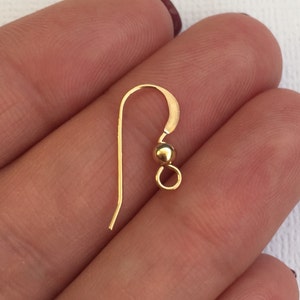 14K Gold Filled Earwires, Bulk Earwires, Gold Earring Hooks, Gold Filled Earrings, Gold Filled Earring Hooks, Earring Supplies 2070 image 4