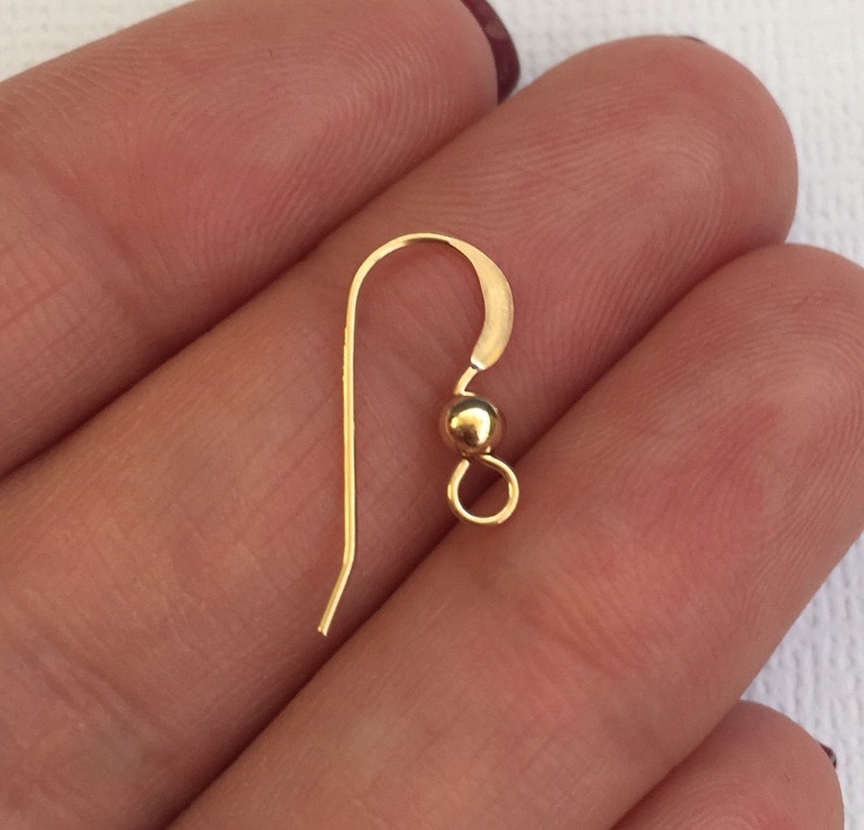 14K Gold Filled Earwires, Bulk Earwires, Gold Earring Hooks, Gold Filled Earrings, Gold Filled Earring Hooks, Earring Supplies 2070 image 4