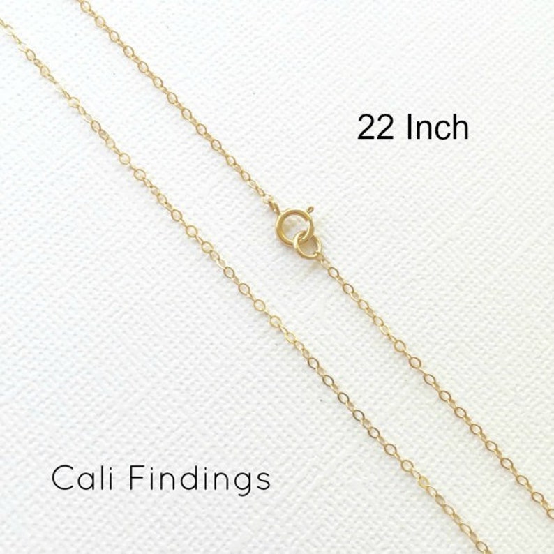 14K Gold Fill 22 Chain, Finished Flat Cable Chain Necklace 1.3mm, 1Pc, Gold Fill chain, Finished Necklaces, Gold Chain, 22 inch 1020F image 1