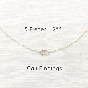 5pc 28 Sterling Silver Chain Finished, Finished Necklace, Flat Cable Chain, 1.3mm, 5 Pieces, Wholesale, Silver Chain 28 inch 1020F image 1