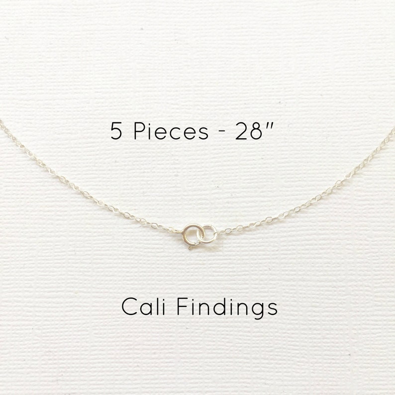 5pc 28 Sterling Silver Chain Finished, Finished Necklace, Flat Cable Chain, 1.3mm, 5 Pieces, Wholesale, Silver Chain 28 inch 1020F image 1