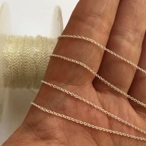 1.1mm Sterling Silver Round Cable Chain 20 FEET Strong Dainty Chain, Wholesale Chain, Sterling Chain, Small Silver Cable Chain image 8