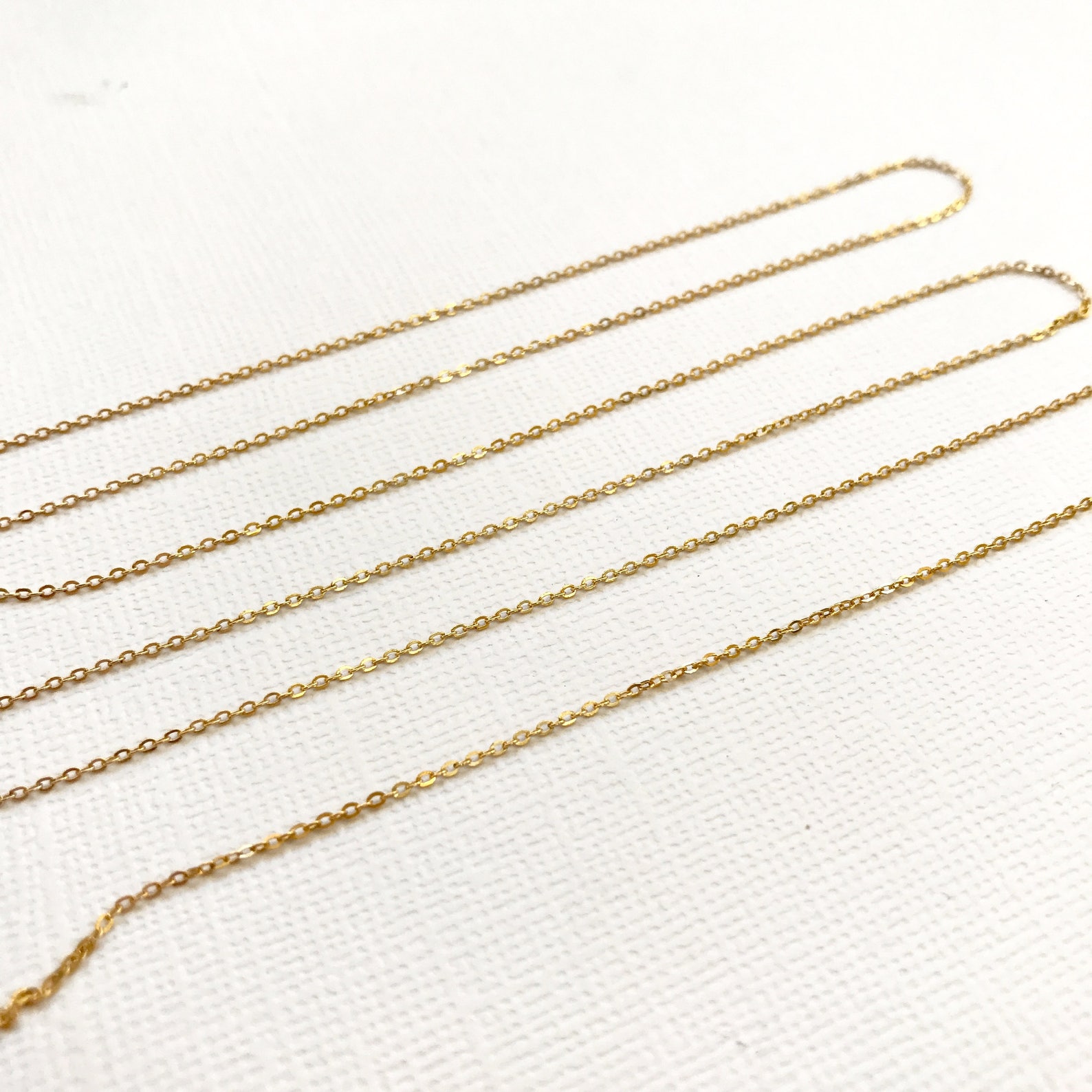 14K Gold Fill 1.1mm Flat Cable Chain BY FOOT Soldered Links | Etsy