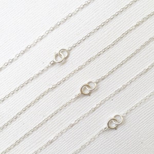 5pc 28 Sterling Silver Chain Finished, Finished Necklace, Flat Cable Chain, 1.3mm, 5 Pieces, Wholesale, Silver Chain 28 inch 1020F image 3