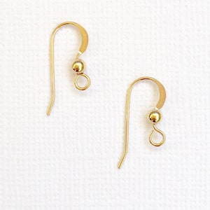 14K Gold Filled Earwires, Bulk Earwires, Gold Earring Hooks, Gold Filled Earrings, Gold Filled Earring Hooks, Earring Supplies 2070 image 5