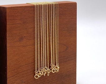 Wholesale 1.1mm Round Cable Necklaces, 14K Gold Filled Finished Chains 5, 10, 20, 50 or 100pc, Choose A Length, Made in USA [927Round]