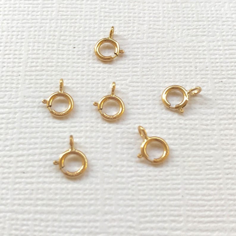 Gold Clasp Necklace Clasp 5005 Gold Fill Clasp 14K Gold Filled 5mm Spring Clasp Open Gold Spring Clasp 10 Pcs Gold Fill Spring Clasp