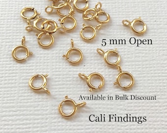 10 Pcs - 14K Gold Filled 5mm Spring Clasp, Gold Fill Clasp, Gold Fill Spring Clasp, Open Gold Spring Clasp, Gold Clasp, Necklace Clasp[5008]