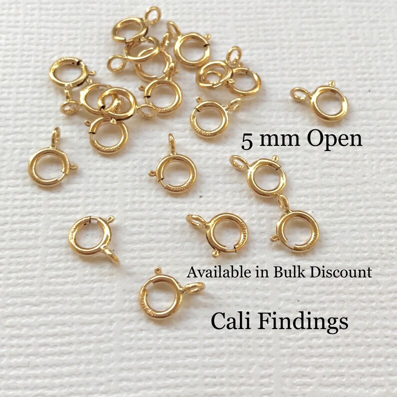 Gold Clasp Necklace Clasp 5005 Gold Fill Clasp 14K Gold Filled 5mm Spring Clasp Open Gold Spring Clasp 10 Pcs Gold Fill Spring Clasp