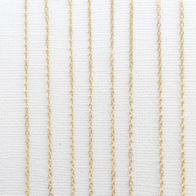 14K Gold Fill 1.5mm x 2mm Flat Cable Chain 1020F 20 Foot Length, Discounts Available, Sparkling Chain for DIY Jewelry, Made in USA 4026 image 2