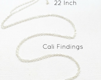 Sterling Silver 22" Finished Flat Cable Chain Necklace, 1.3mm, 1Pc, Wholesale, Finished Necklace, Silver Chain, Bulk Chain, 22 inch [1020F]