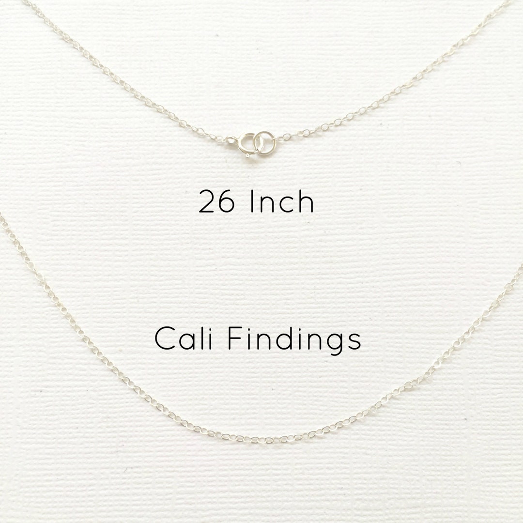 Sterling Silver 26 Finished Flat Cable Chain Necklace, 1.3mm, 1pc ...