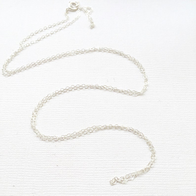 5pc 28 Sterling Silver Chain Finished, Finished Necklace, Flat Cable Chain, 1.3mm, 5 Pieces, Wholesale, Silver Chain 28 inch 1020F image 2