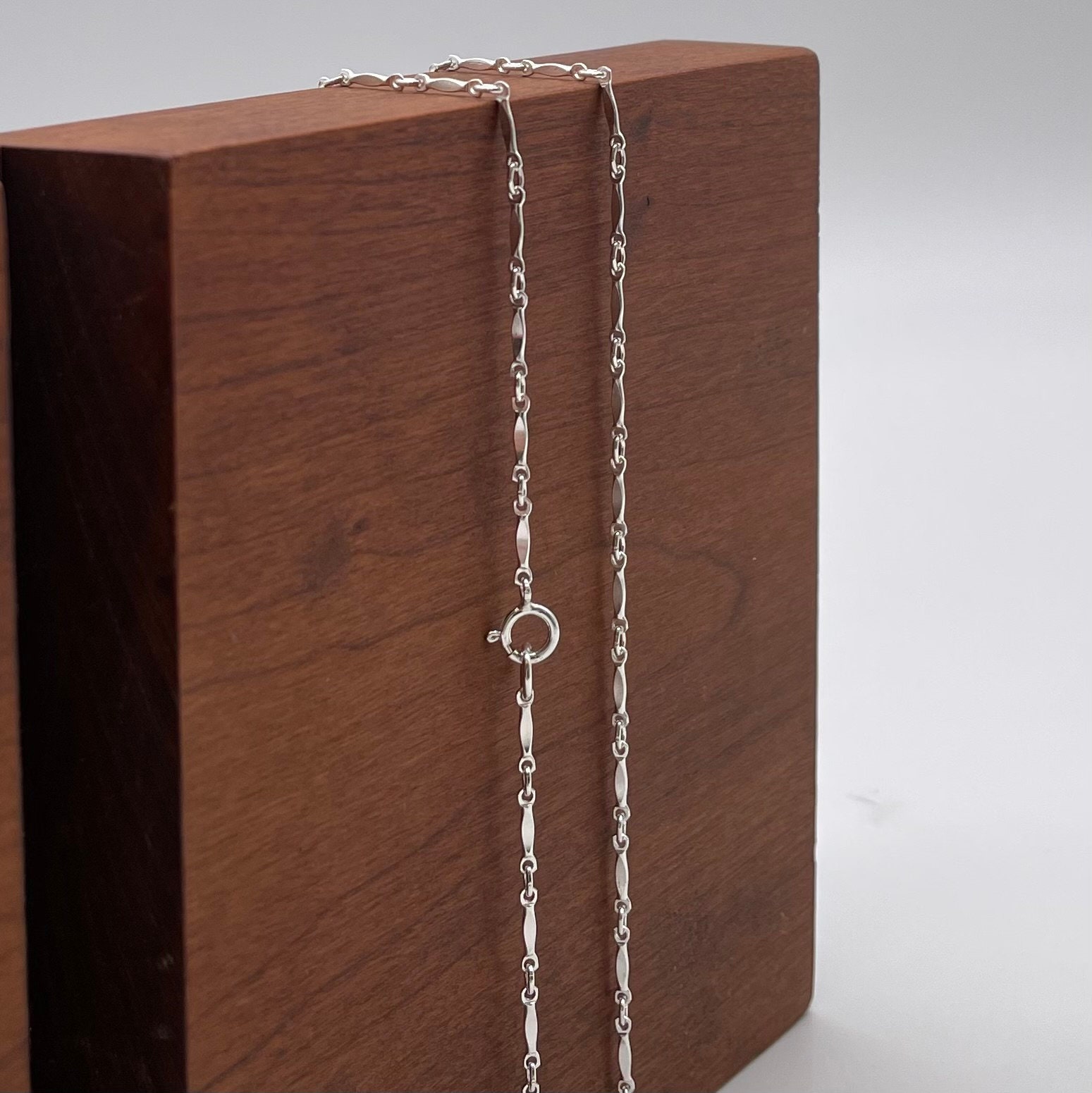 Sterling Silver 1.5mm Dapped Bar Chain Heavy Weight Necklace Etsy