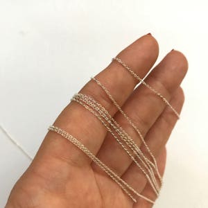 1.1mm Sterling Silver Flat Cable Chain 5 FEET Shiny Chain, Wholesale Chain, Sterling Chain, Small Silver Cable Chain 4044 image 10
