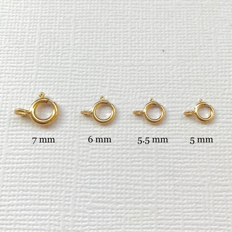 Gold Clasp Necklace Clasp 5005 Gold Fill Clasp 14K Gold Filled 5mm Spring Clasp Open Gold Spring Clasp 10 Pcs Gold Fill Spring Clasp
