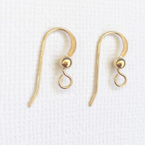 14K Gold Filled Earwires, Bulk Earwires, Gold Earring Hooks, Gold Filled Earrings, Gold Filled Earring Hooks, Earring Supplies 2070 image 2