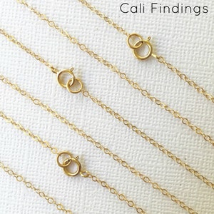 14K Gold Fill 22 Chain, Finished Flat Cable Chain Necklace 1.3mm, 1Pc, Gold Fill chain, Finished Necklaces, Gold Chain, 22 inch 1020F image 3