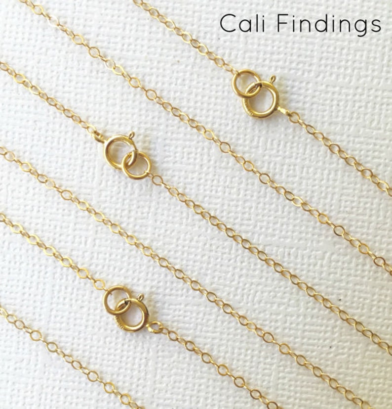 14K Gold Fill 22 Chain, Finished Flat Cable Chain Necklace 1.3mm, 1Pc, Gold Fill chain, Finished Necklaces, Gold Chain, 22 inch 1020F image 3