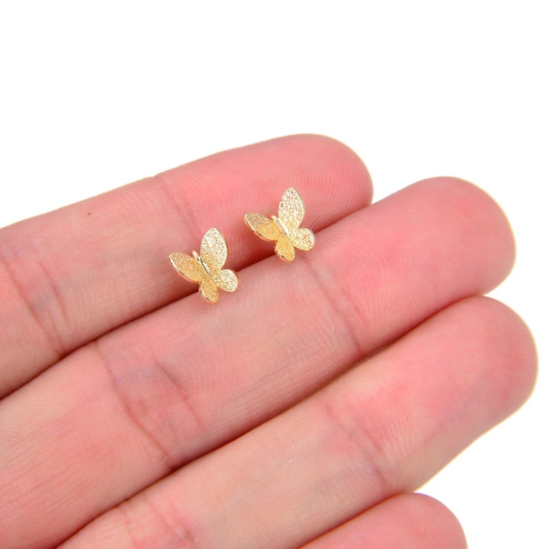 18k gold butterfly earrings