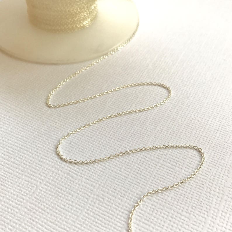 1.1mm Sterling Silver Round Cable Chain 20 FEET Strong Dainty Chain, Wholesale Chain, Sterling Chain, Small Silver Cable Chain image 4