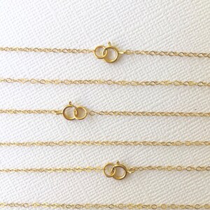 5pc 16 14K Gold Fill Chain Finished, Finished Necklace, Flat Cable Chain, 1.3mm, 5 Pieces, Gold Chain, Bulk Chain 16 inch 1020F image 3