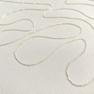 1.1mm Sterling Silver Flat Cable Chain 5 FEET Shiny Chain, Wholesale Chain, Sterling Chain, Small Silver Cable Chain 4044 image 7