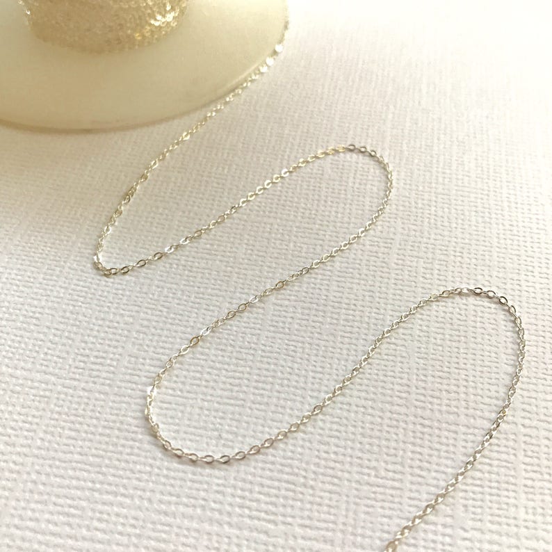 1.1mm Sterling Silver Flat Cable Chain 5 FEET Shiny Chain, Wholesale Chain, Sterling Chain, Small Silver Cable Chain 4044 image 5