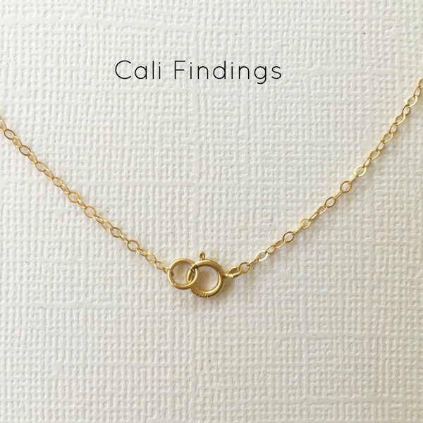 18 Inch 14K Gold Filled Finished Chain, Modern Simple Shiny Chain, Short Layering Necklace, 1.3mm Flat Cable Wholesale Chain [1020F]