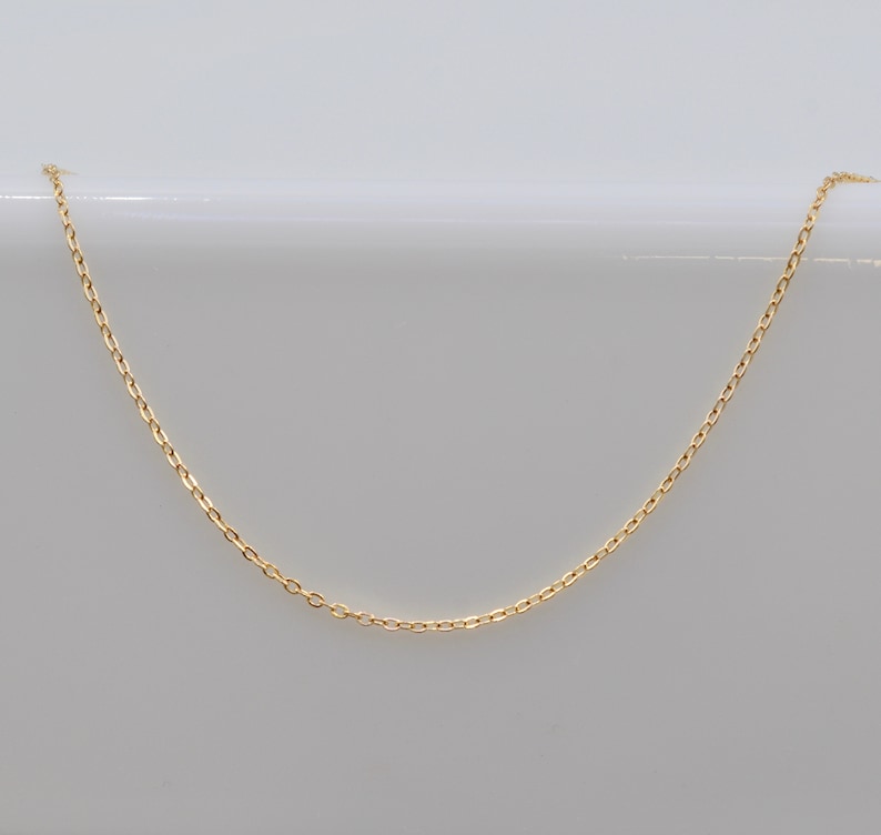 18 Inch 14K Gold Filled 1.1mm Flat Cable Chain Necklace Etsy